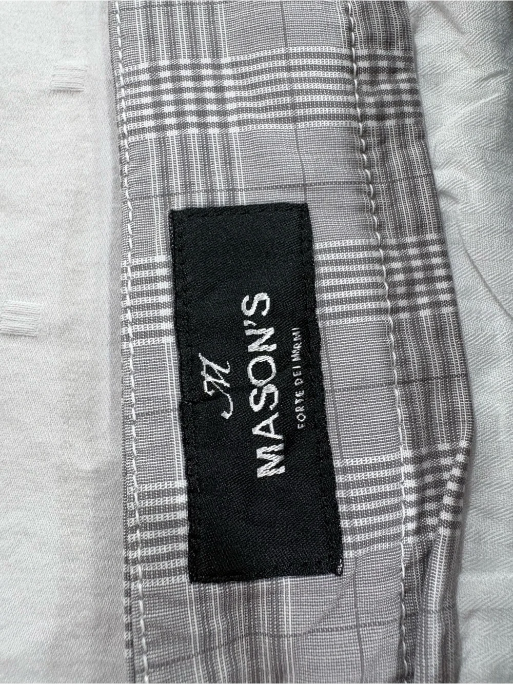 Mason's Italy Gray Plaid Torino Chino Pants Men's Size 48 EU / 32 US